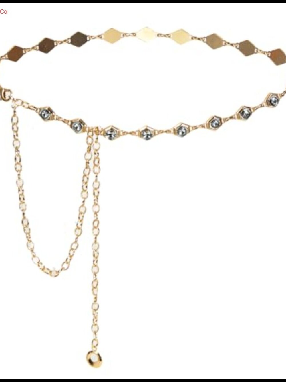 Rhinestone Crystal Body Chain Belt for Dress Sweater Waist Jewelry